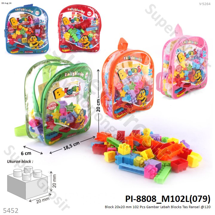 Block 20x20 mm 102 Pcs Gambar Lebah Blocks Tas Ransel @120