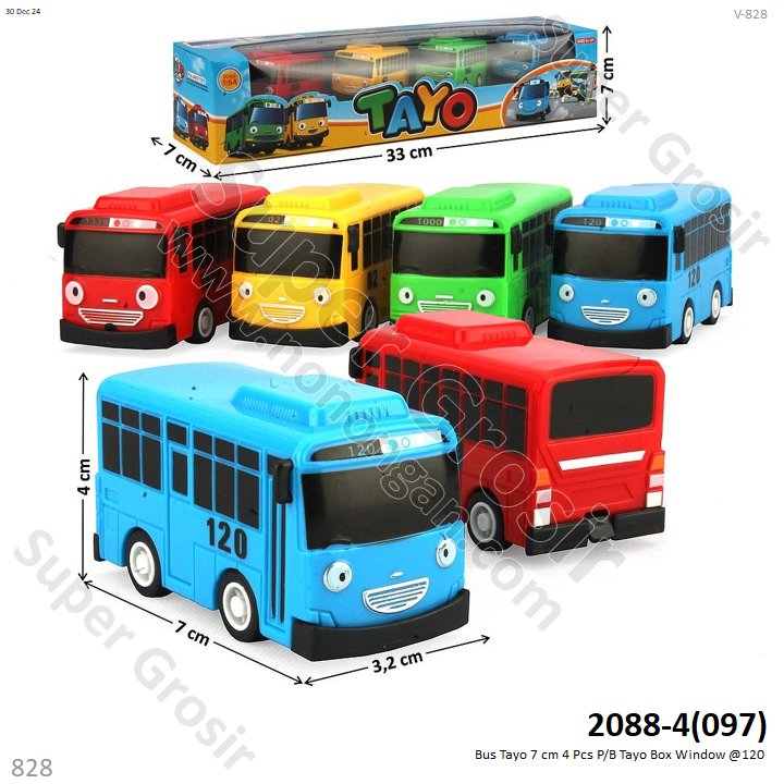Bus Tayo 4 Pcs 7 cm P/B Tayo Box Window @120