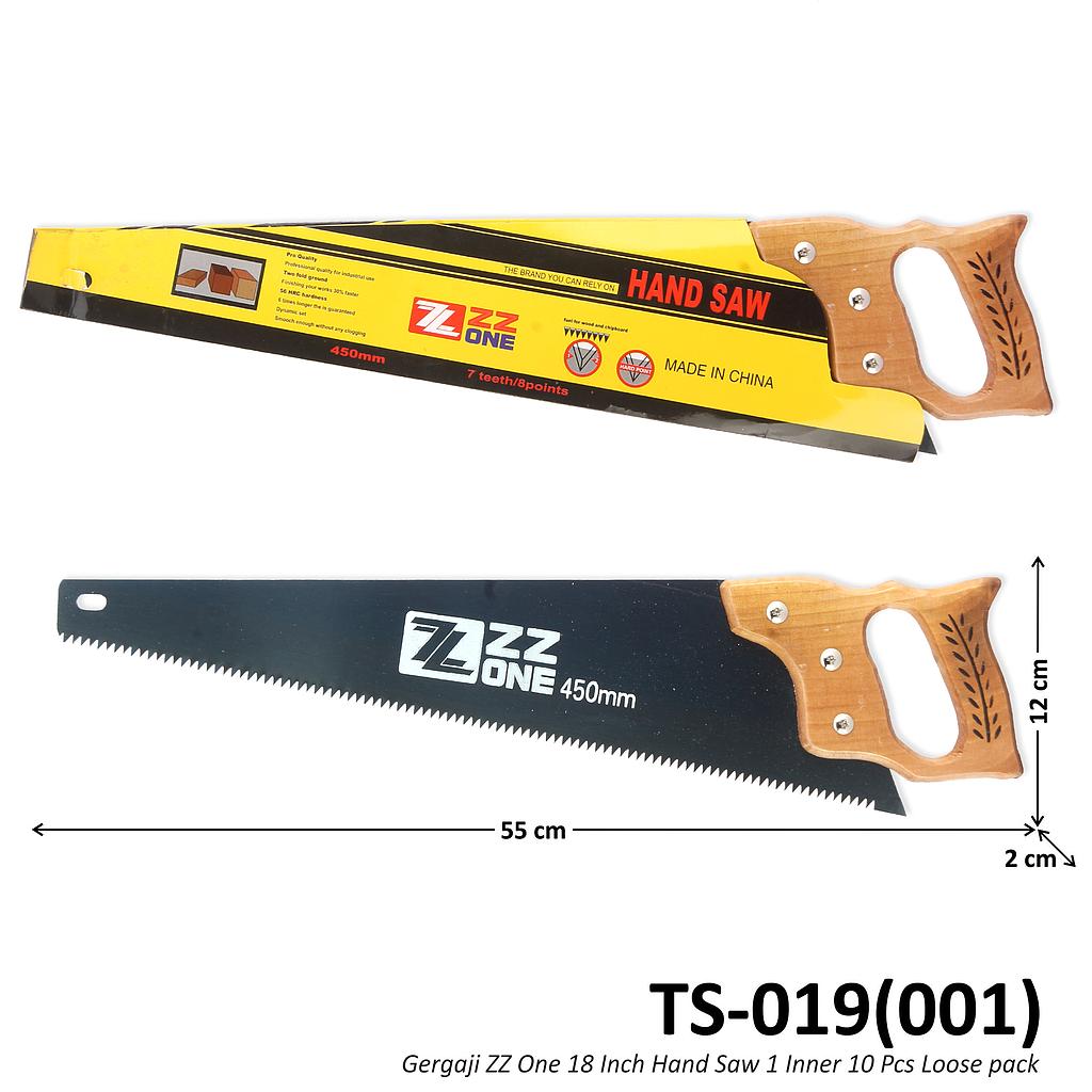 Gergaji Gagang Kayu 18 Inch ZZ One Hand Saw 3113 1 Inner 10 Pcs Sarung Kertas @60