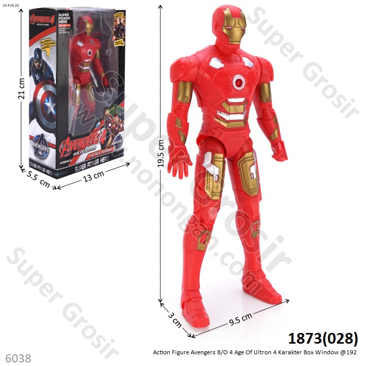 Action Figure Avengers B/O Lampu Avengers 4 Age of Ultron Box Window @192