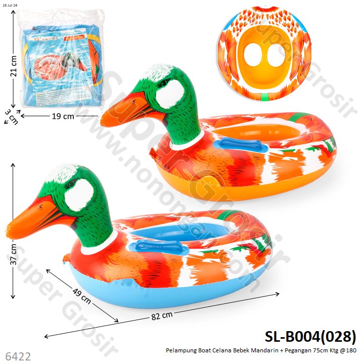 Pelampung Boat Celana dan Pegangan Bebek Mandarin 75 cm Baby Boat Ktg Opp @180