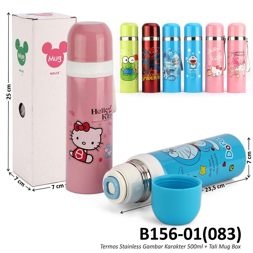 Termos Stainless Gambar Karakter 500ml + Tali Mug Box @50