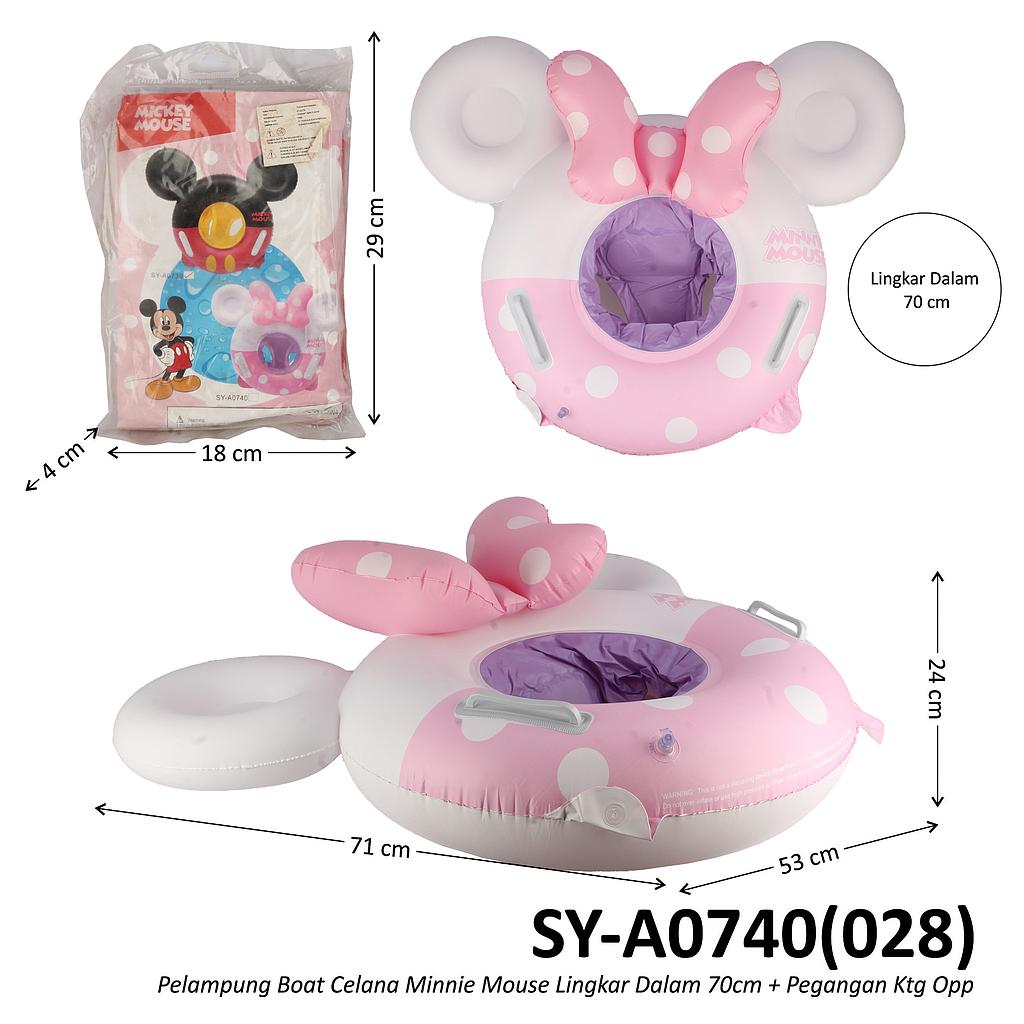 Pelampung Bulat Celana dan Pegangan Minnie Mouse LD 70 cm Ktg Opp @60