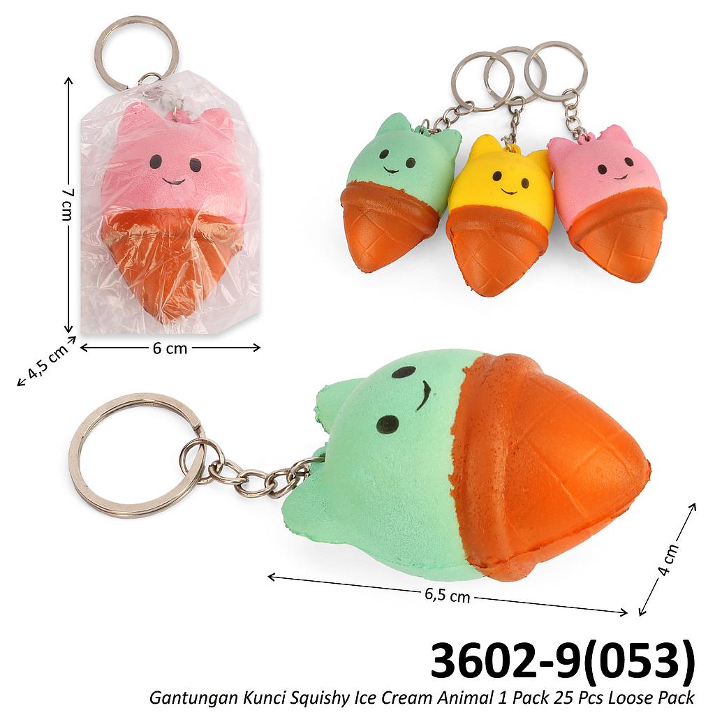 Gantungan Kunci Squishy Ice Cream Animal 1 Pack 25 Pcs Loose Pack @1200