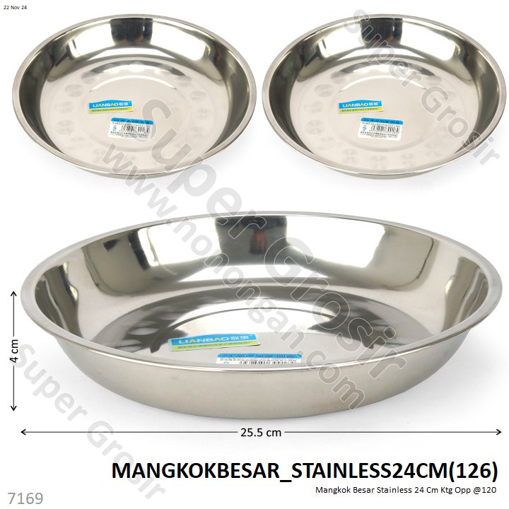 Mangkok Besar Stainless 24 Cm Ktg Opp @120