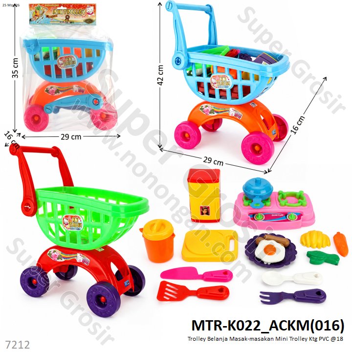 Trolley Belanja Masak-masakan Mini Trolley Ktg PVC @18