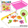 Pancingan Ikan Magnet Set Serok dan Keranjang Mancing Ikan Hias Ktg PVC @144