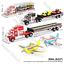 Truk Trailer Muat Kendaraan 2 Pcs Pesawat / Mobil Balap F/C F/W 67 cm Power Truck Box Mika @30