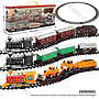 Kereta Api 4 Gerbong dan Track B/O Jalan Suara Lampu Classical Train Box Window @30